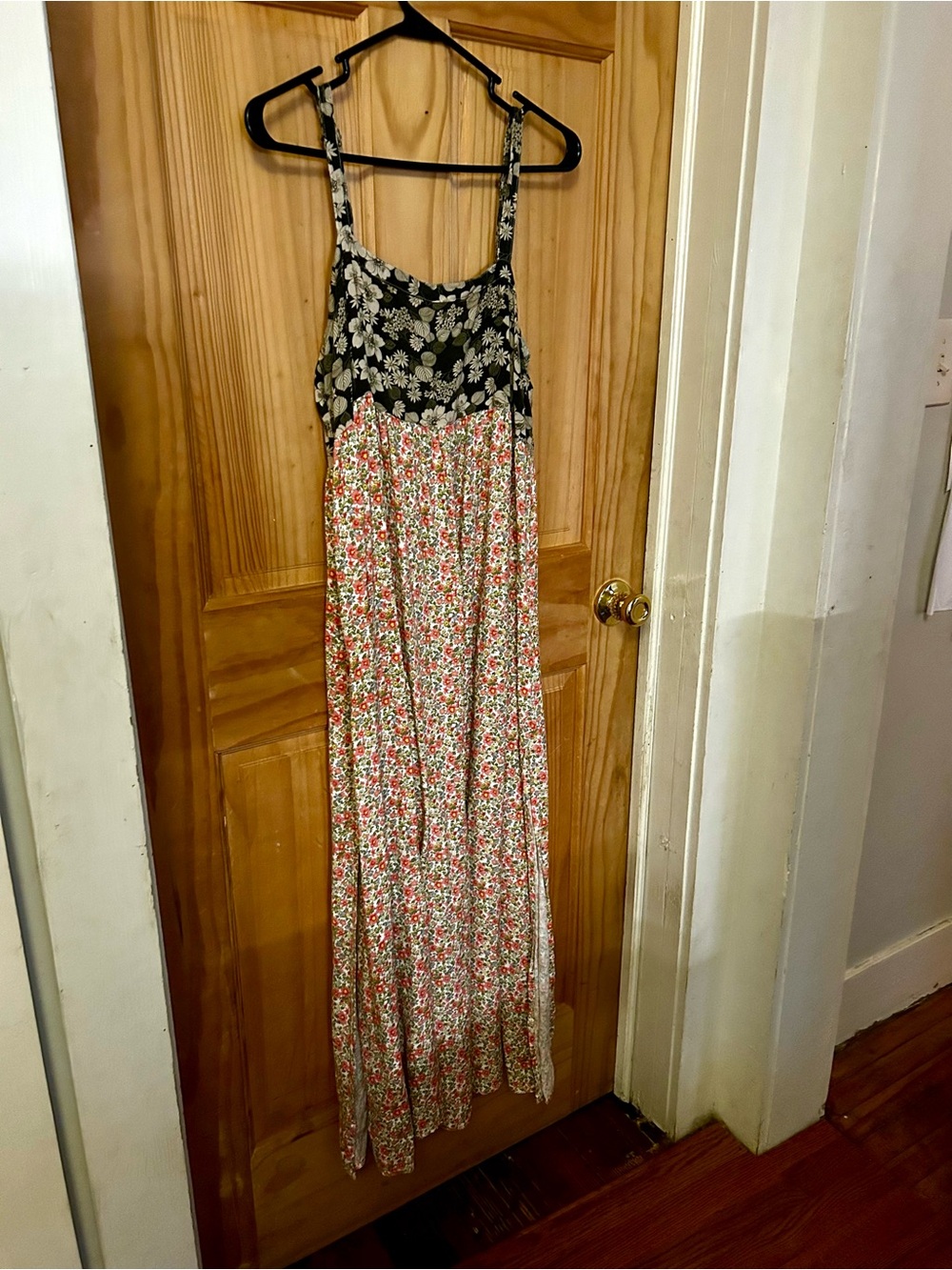 NATURAL LIFE Black Floral Print Maxi Dress size L - Picture 6 of 6